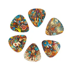 GENERICO - Set 12 Puas para Guitarra Electrica o Acustica con Diseño 0.71mm