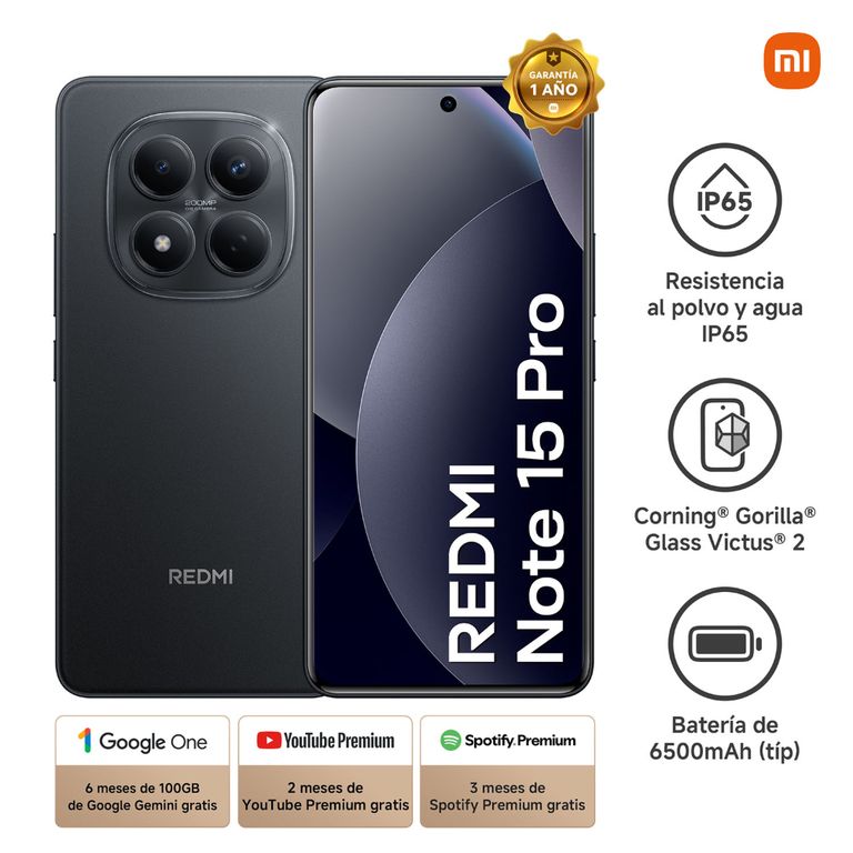 CELULAR XIAOMI NOTE 15 PRO 4G 8GB RAM 256GB ROM COLOR BLACK