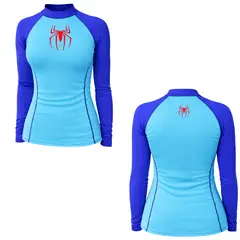 AQUA&MODA - LICRA CON PROTECCION UV AQUAMODA LAMCCMAARARLR UNISEX CELEST CON MANGA AZUL ARAR LOG ROJO