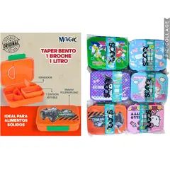 GENERICO - Táper Con Divisiones y 1 Broche Tipo Bento Scool