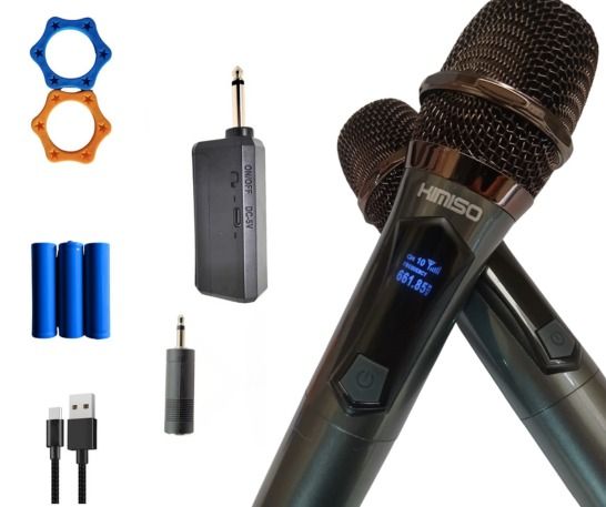 Micrófono Inalámbricos Recargables Dobles Karaoke Wireless KMS-902MC