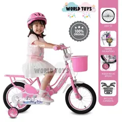 VELOX - Bicicleta Campera Aro 12 «CUTIE» con Canasta Pink