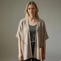 SHEY DI - Capa salida verano playa beige