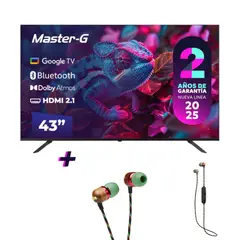 MASTER G - Pack Televisor Smart Tv 43 Led FHD Google TV + Audífonos Bluetooth Smile Jamaica HOM