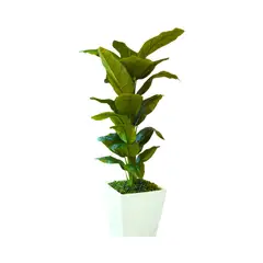 GENERICO - Planta Achira Gigante Artificial Decorativa con Macetero Blanco