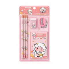 GENERICO - Set Escolar de Carnerito  Lápiz + Borrador + Tajador + Mini Libreta