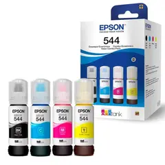 EPSON - Pack de Tintas T544 Color Negro Cian Magenta Amarillo