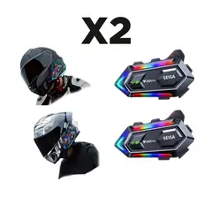 SEISA - Audífonos Intercomunicadores para Pareja en Moto Piloto y Acompañante IPX BT 5.3