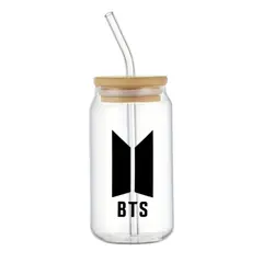 GENERICO - Vaso tapa de bambú diseño BTS 2