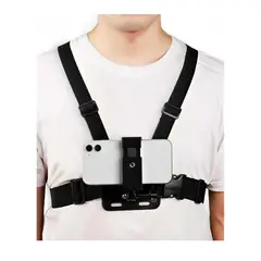 GENERICO - Pechera con Arnés con Holder Soporte para Celular Cámara Go Pro en el Pecho POV