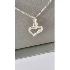 GENERICO - Collar De Plata Mujer con dije Corazón Estrella