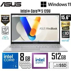 ASUS - Laptop Vivobook X1504VA-NJ686W 15.6” Core 5-120U 8GB RAM 512GB SSD Windows 11 Home – Silver
