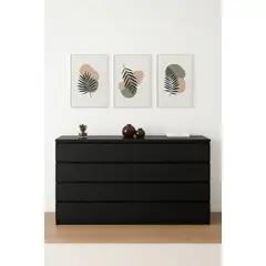 NACIONAL - Cómoda De Melamina Para Dormitorio 8 Cajones - OSLO BLACK