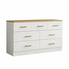 NACIONAL - Cómoda De Melamina Para Dormitorio 7 Cajones - SANDY