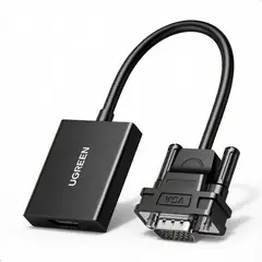 UGREEN - Conector CM513 Adaptador VGA a HDMI Con Audio Full HD