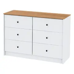 NACIONAL - Cómoda De Melamina Para Dormitorio 6 Cajones - LIBE