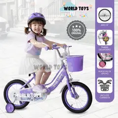 VELOX - Bicicleta Campera Aro 12 «CUTIE» con Canasta Purple