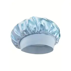 GENERICO - GORRO DE SATIN PARA DORMIR CABELLO LISO Y RIZADO EVITA ENREDOS CELESTE