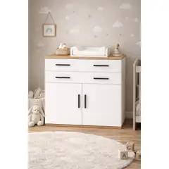 NACIONAL - Cómoda Con Cambiador De Bebe En Melamina 2 Cajones - NUBE