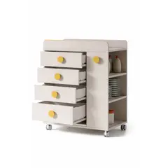 NACIONAL - Cómoda Móvil Con Cambiador En Melamina 4 Cajones - BOXY