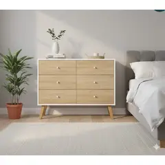 NACIONAL - Cómoda De Melamina Moderno Para Dormitorio 6 Cajones - SMART