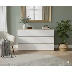 NACIONAL - Cómoda De Melamina Para Dormitorio 3 Cajones - EMMA