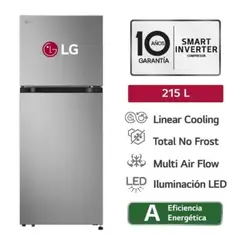 LG - Refrigeradora Multi Air Flow Plateado VT22BPY 215L