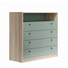 NACIONAL - Cómoda De Melamina Para Dormitorio 4 Cajones - IRON Color Nácar