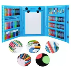 GENERICO - Mega Set de Arte y Dibujo Creativo para Niños De 208 Piezas - Celeste