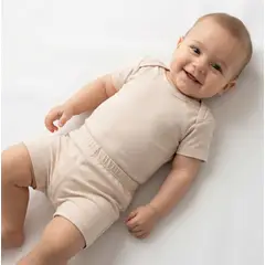 GENERICO - Conjunto Bebé Verano Algodón Pima Beige