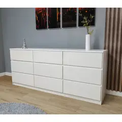 NACIONAL - Cómoda de Melamina Minimalista Para Dormitorio 9 Cajones - JULIGON