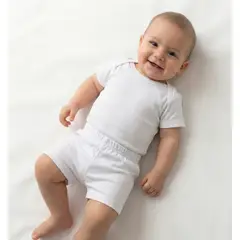GENERICO - Conjunto Bebé Verano Algodón Pima Blanco