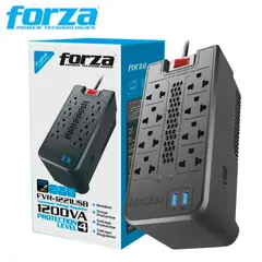FORZA - Estabilizador Regulador FVR- 1222USB 1200VA/600W 8 Tomas 2 USB