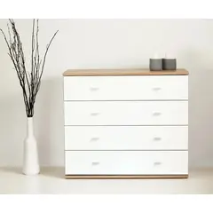 NACIONAL - Cómoda de Melamina Minimalista para Dormitorio 4 cajones - DAKOTA