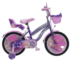 GENERICO - Bicicleta para Niños y Niñas Aro 16 con Canasta y Porta Muñecas a Pedales Aprendizaje