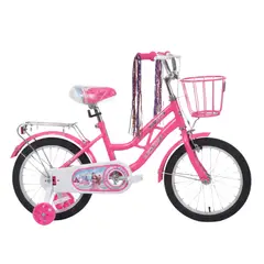 GENERICO - Bicicleta para Niños y Niñas Aro 16 con Canasta a Pedales Aprendizaje