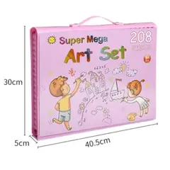 GENERICO - Mega Set de Arte y Dibujo Creativo para Niños De 208 Piezas - Celeste