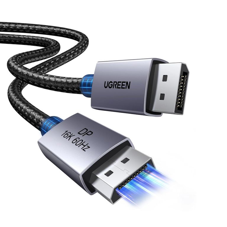 Cable DisplayPort 2.1 2m – DP a DP, 16K@60Hz, Alta Velocidad 80Gbps