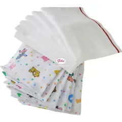 GIKA - Pañal de Tela Combo4 - Bombasi x6 + Gasa Estampado x6