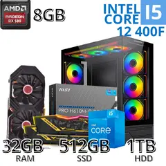 INTEL - PC GAMER CORE I5 12400F 32GB RAM512GB SSD 1TB HDD GRAFICA 8GB