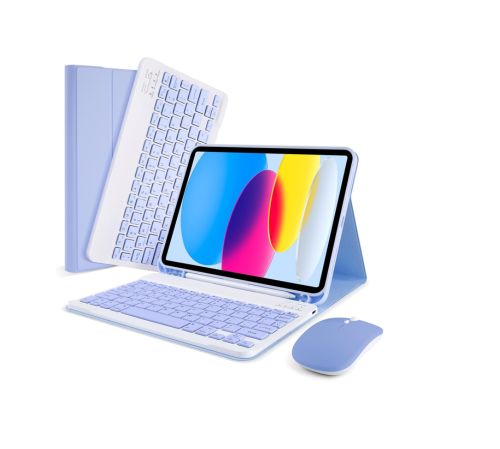 Funda Con Teclado y mouse para ipad a16 2025 lila