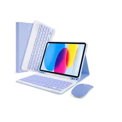 SPACE - Funda Con Teclado y mouse para ipad a16 2025 lila