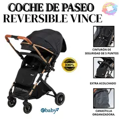 EBABY - COCHE DE PASEO REVERSIBLE VINCE EB172 - NEGRO