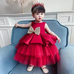 GENERICO - Vestido Niña Princesa 2 a 3 años Rojo