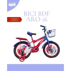 GENERICO - Bicicleta Para Niños Infantil BDF Aro 16 ROJO Y AZUL
