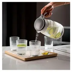 GENERICO - SET DE JARRA Y 4 VASOS DE VIDRIO