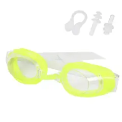 GENERICO - KIT DE LENTES NATACIÓN CON TAPON OÍDOS + GORRO LICRA NIÑOS Amarillo