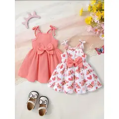 GENERICO - PACK VESTIDO PARA NIÑA A-LINE CASUAL VERANO