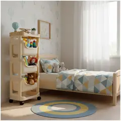 GENERICO - Estante Organizador de Juguetes Multiusos Reforzado 4 Niveles con Ruedas