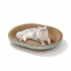 GENERICO - Cama Rascador Ovalado para Gato Corrugado de Alta Densidad 40x60cm